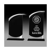 Black Glass Award with Metal Edging Small