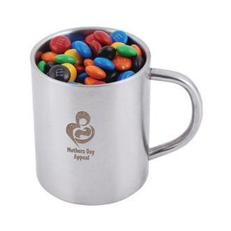 M&M's In Double Wall Stainless Steel Barrel Mug