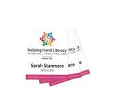 Name Tag Inserts 95mm x 113mm Printed with Logo and Name