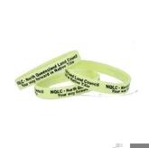 Silicon GLOW IN THE DARK - order via Debossed or Printed bands