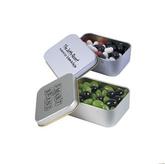 Corporate Colour Jelly Beans in Silver Rectangular Tins