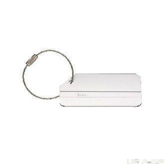 Brushed Aluminium Luggage Tag/Wire Strap - Silver