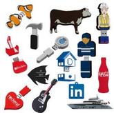 2D Custom Shape USB Flash Drive 25 Day Service