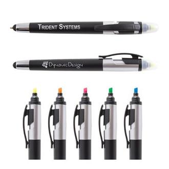 Trident Ballpoint Pen / Stylus Highlight Marker (INDENT)