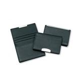Premium Leather Card Holder with Credit Card Section & Silve