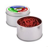 Red Heart Paperclips in Silver Round Tin