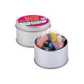 Assorted Colour Mini Jelly Beans in Silver 2 Piece Round Tin