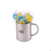 Corporate Colour Lolliops in Stainless Steel Barrel Mug