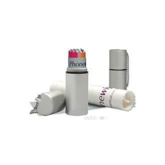 Phone Wipe in Aluminium Tube with Keychain