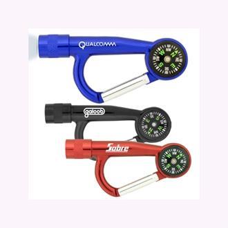 Flashlight Carabiners with Compass