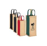 Jute Single Bottle Wine Tote