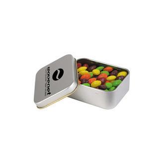 Assorted Fruit Skittles in Silver Rectangular Tin (STOCK)