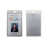 Rigid Frosted Security ID Card Holder - Portrait