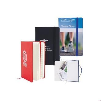 Notebook With Elastic Closure / Expandable Pocket