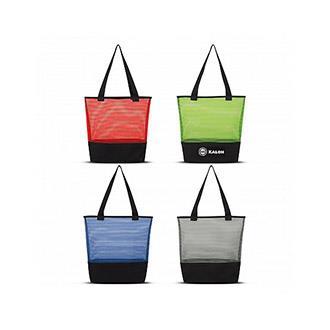 Sheer Mesh Pinstripe Tote Bag