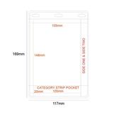 Large A6 Pocket PVC Holder - Double Sided With Category Stri