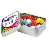 Assorted Colour Jelly Beans In Silver Rectangular Tins