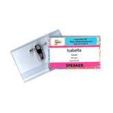 Business Card Size Rigid Badge Holder With Clip & Pin - Fully Produced